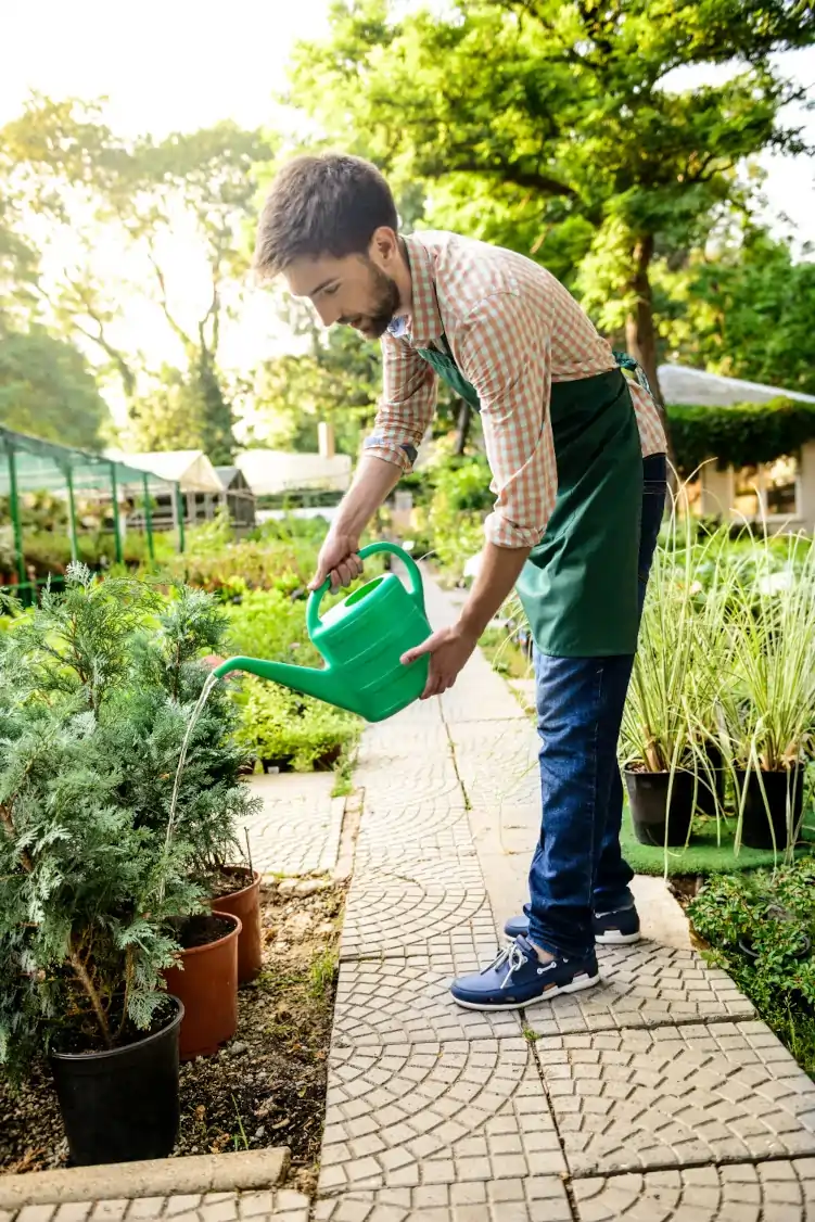 person with watering can